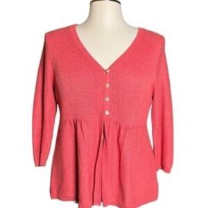 Eddie Bauer Pink Knit Cardigan size XL